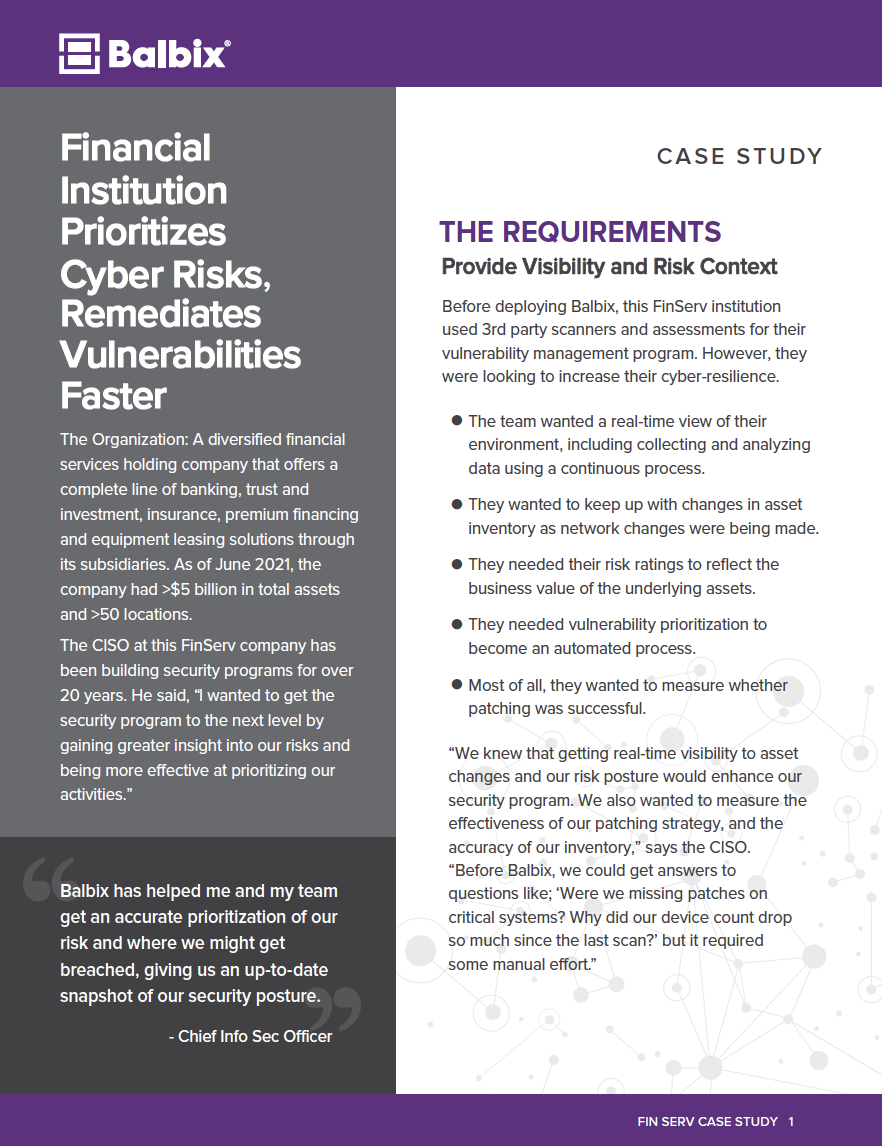 Financial Institution Prioritizes Cyber Risks, Remediates Vulnerabilities Faster