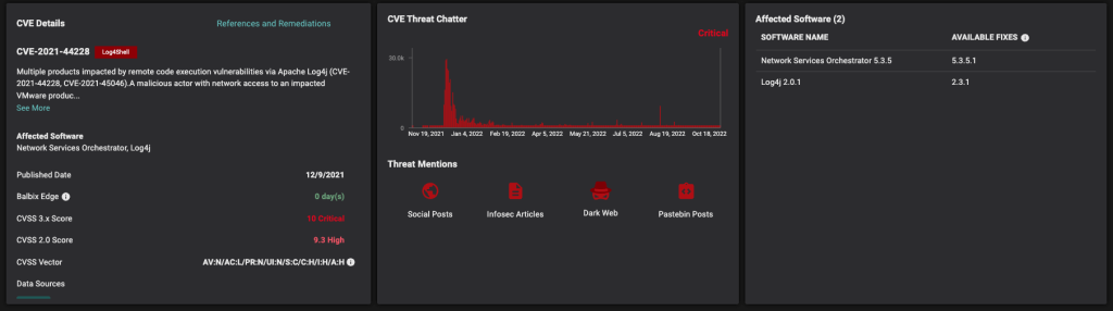 Zoom in and analyze vulnerabilities (above) and assets in fine detail