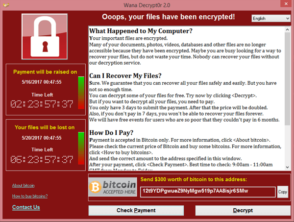 wannacry ransomware