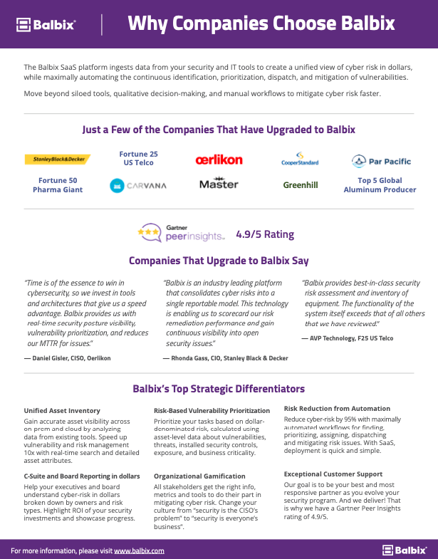 Why Companies Choose Balbix